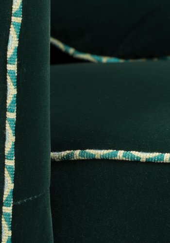 BOLD MONKEY Sassy Granny drejestol, m. armln og pude - mrkegrn fljl polyester og messing stl