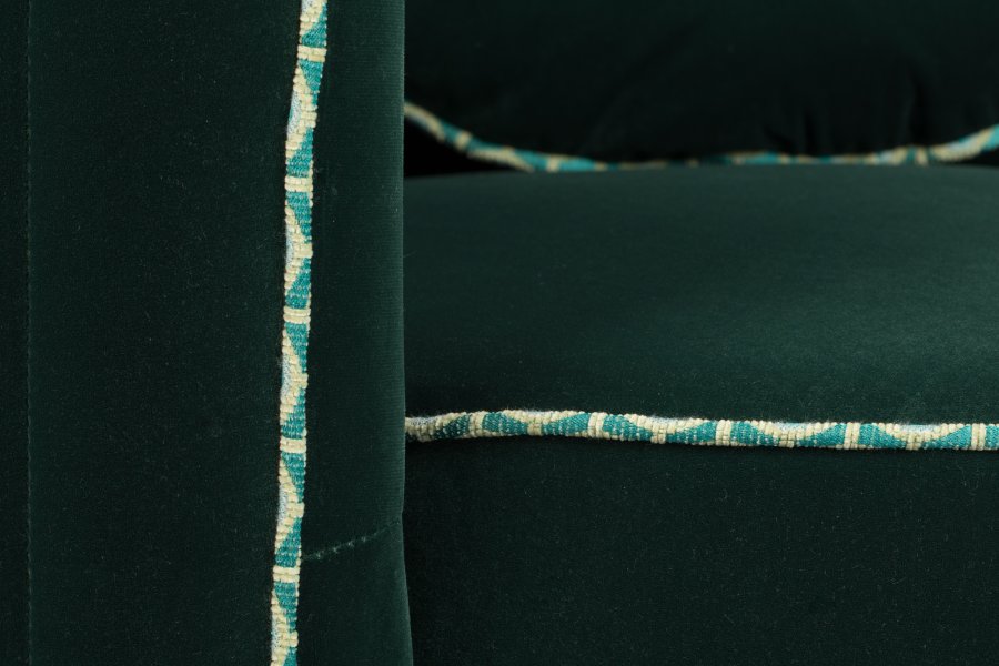 BOLD MONKEY Sassy Granny drejestol, m. armln og pude - mrkegrn fljl polyester og messing stl