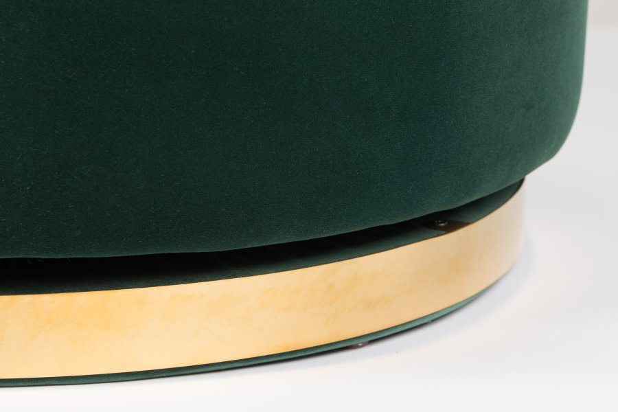 BOLD MONKEY Sassy Granny drejestol, m. armln og pude - mrkegrn fljl polyester og messing stl