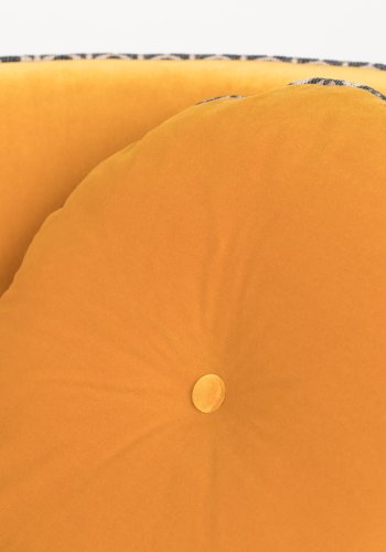 BOLD MONKEY Sassy Granny drejestol, m. armln og pude - okkergul fljl polyester og messing stl