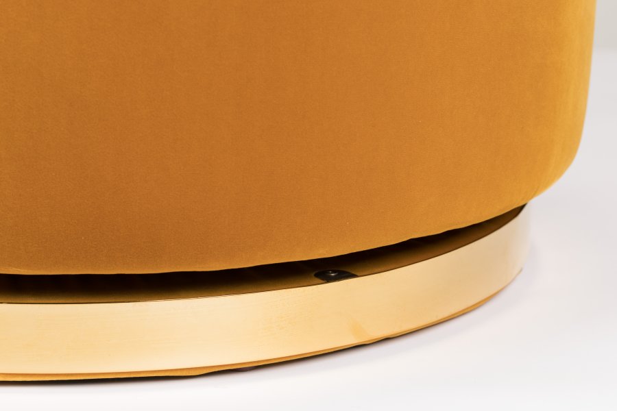 BOLD MONKEY Sassy Granny drejestol, m. armln og pude - okkergul fljl polyester og messing stl