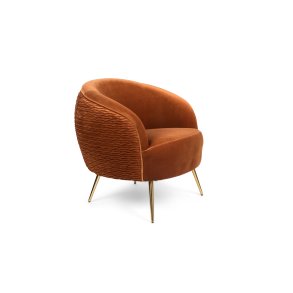 BOLD MONKEY So Curvy loungestol, m. armln - orange fljl polyester og guld stl