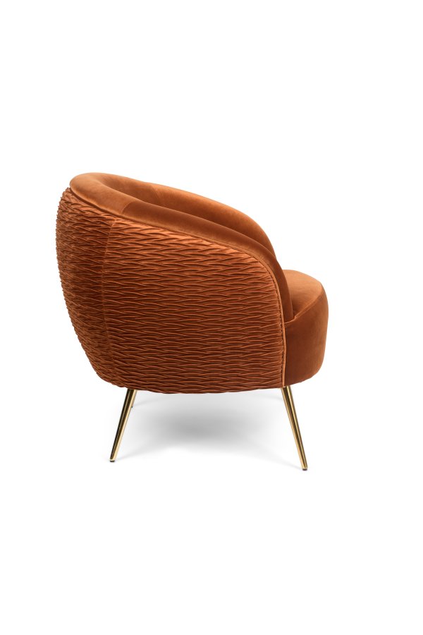BOLD MONKEY So Curvy loungestol, m. armln - orange fljl polyester og guld stl