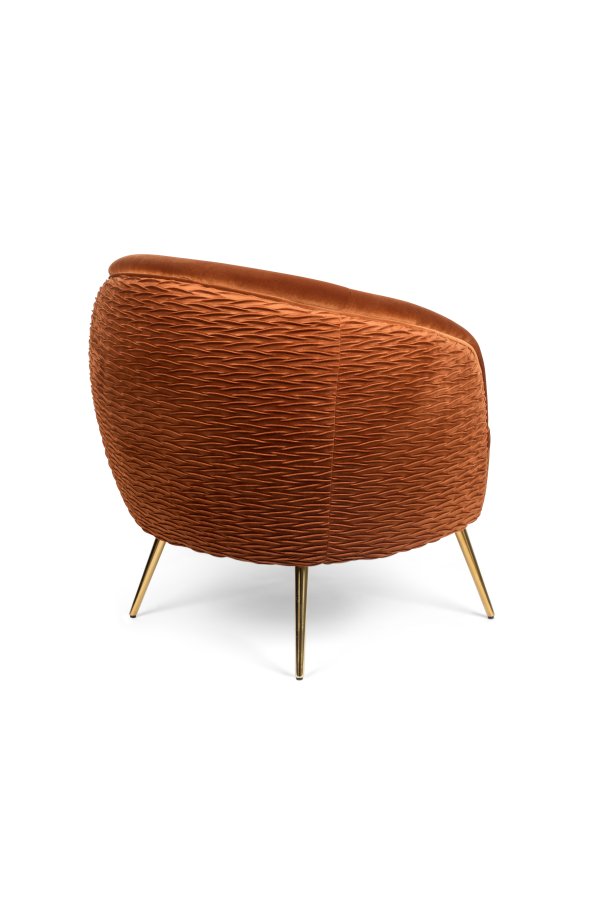 BOLD MONKEY So Curvy loungestol, m. armln - orange fljl polyester og guld stl