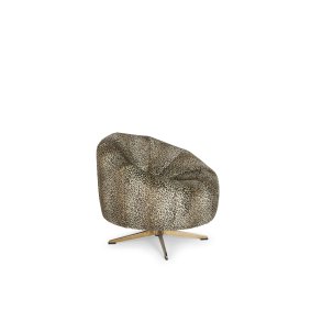 BOLD MONKEY Where The Sun Doesn't Shine drejestol - brun multifarvet panterprint polyester/guld stl