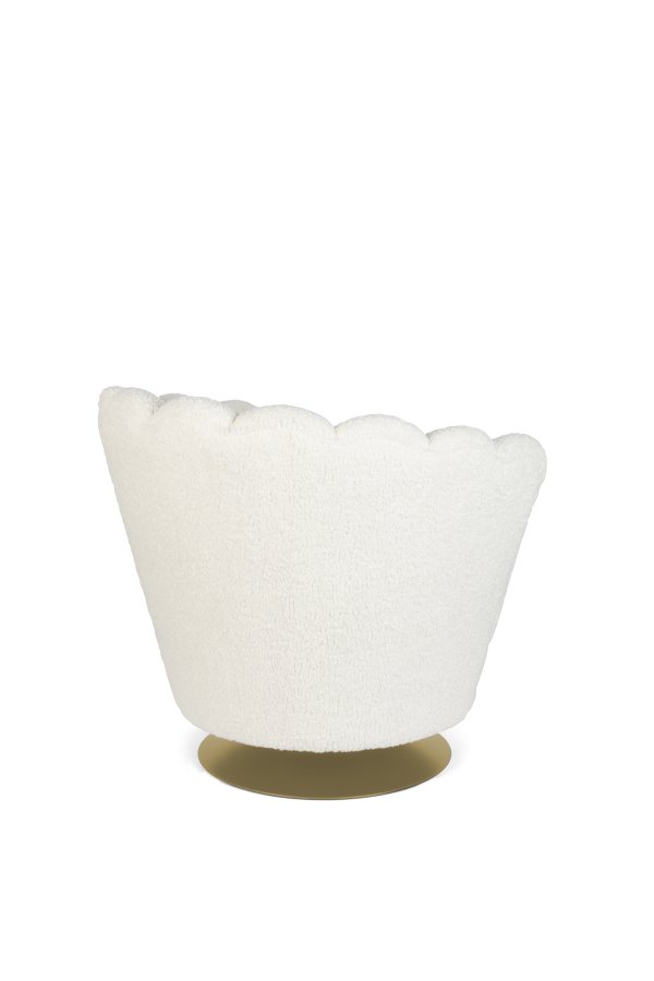 BOLD MONKEY Mother Of All Shells drejestol, m. armln - hvid bamsestof polyester og guld stl