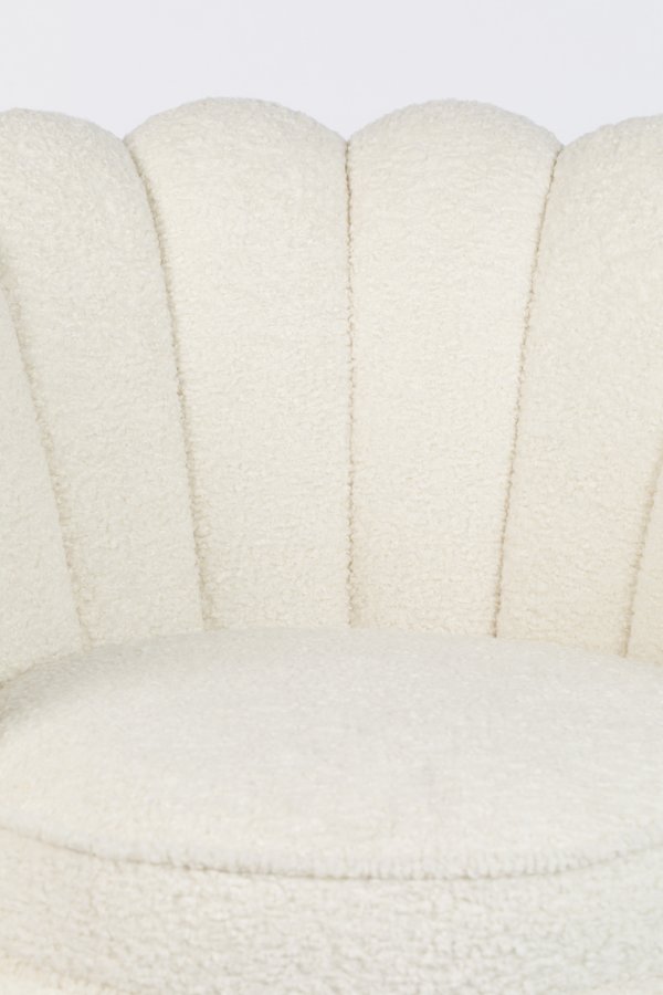 BOLD MONKEY Mother Of All Shells drejestol, m. armln - hvid bamsestof polyester og guld stl