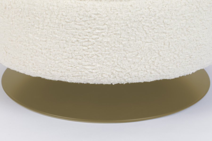 BOLD MONKEY Mother Of All Shells drejestol, m. armln - hvid bamsestof polyester og guld stl