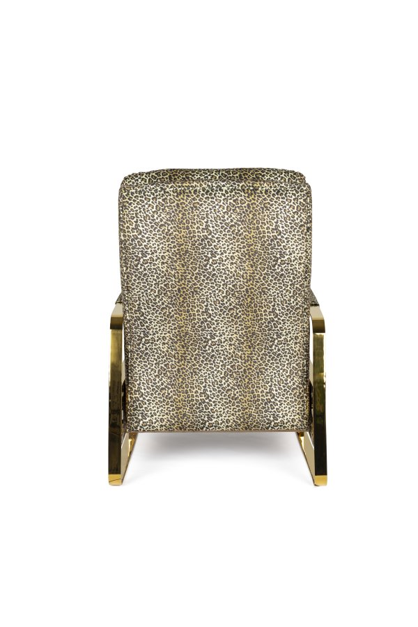 BOLD MONKEY Relax Like Chandler recliner hvilestol, m. armln og fodskammel - brun/multi panterprint