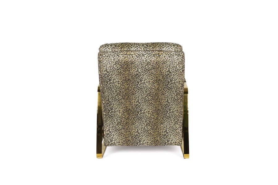 BOLD MONKEY Relax Like Chandler recliner hvilestol, m. armln og fodskammel - brun/multi panterprint