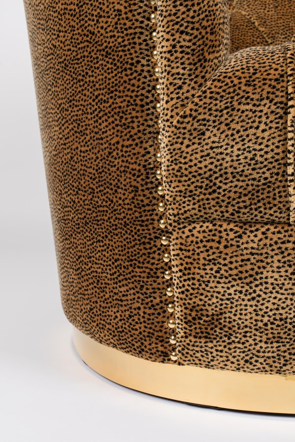 BOLD MONKEY Too Pretty To Sit On Panther sofa, m. nitter - brun panterprint fljl stof/messing stl