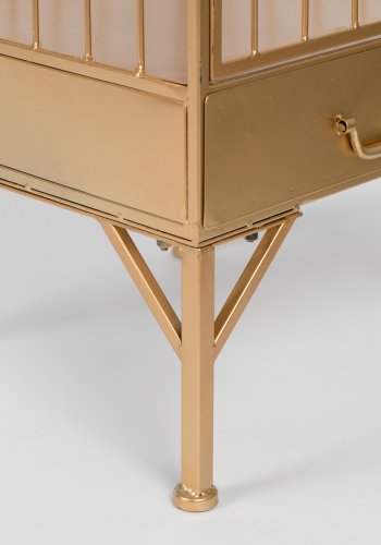 BOLD MONKEY Unlock Me skab, fuglebur design, m. 1 lge, 3 hylder og 1 skuffe - messing jern