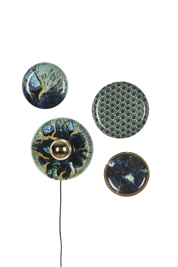 BOLD MONKEY No Food Here vglampe - jernplader med vinyltrykt multifarvet hexagon (st med 4)