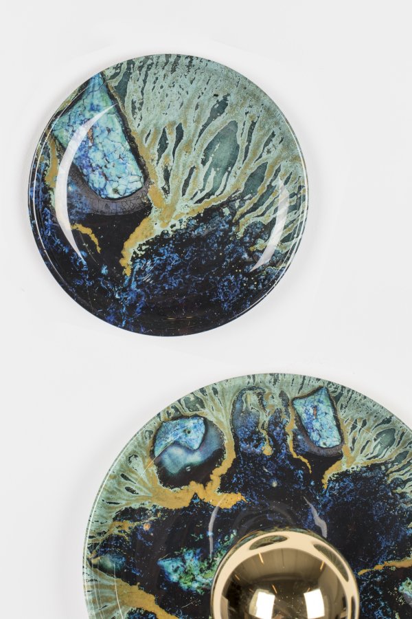 BOLD MONKEY No Food Here vglampe - jernplader med vinyltrykt multifarvet hexagon (st med 4)