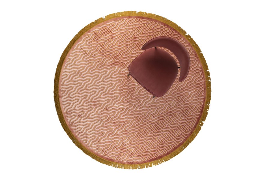 BOLD MONKEY I Feel So Soft Round gulvtppe, m. geometrisk mnster, rund - lyserd stof (200)