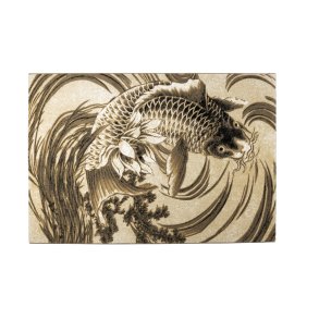 BOLD MONKEY The legend of Koi gulvtppe, rektangulr - beige/sort/gr polypropylen/decolan 160x230 