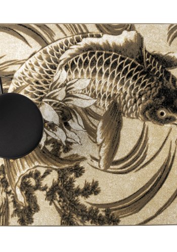 BOLD MONKEY The legend of Koi gulvtppe, rektangulr - beige/sort/gr polypropylen/decolan 160x230 