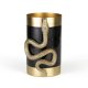 BOLD MONKEY Never Hurt A Snake vase M, rund - guld aluminium og sort emalje (H:26)