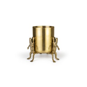 BOLD MONKEY Surrounded by crocodiles vase L, rund - guld aluminium (H:32)