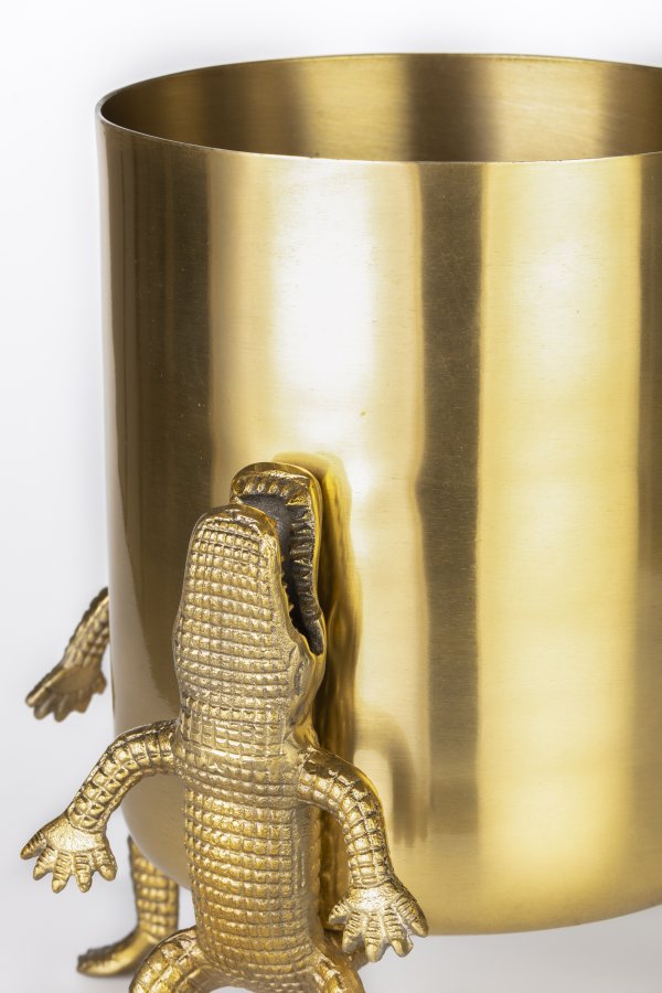 BOLD MONKEY Surrounded by crocodiles vase L, rund - guld aluminium (H:32)