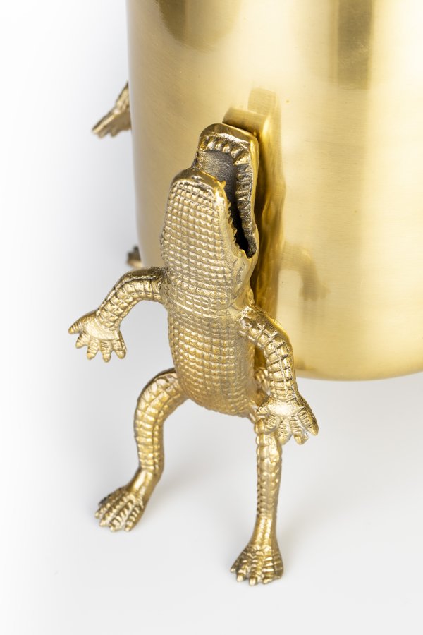 BOLD MONKEY Surrounded by crocodiles vase L, rund - guld aluminium (H:32)