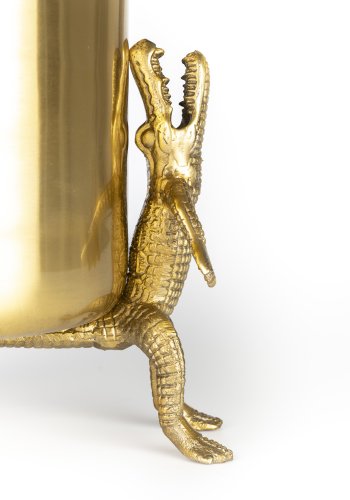BOLD MONKEY Surrounded by crocodiles vase L, rund - guld aluminium (H:32)