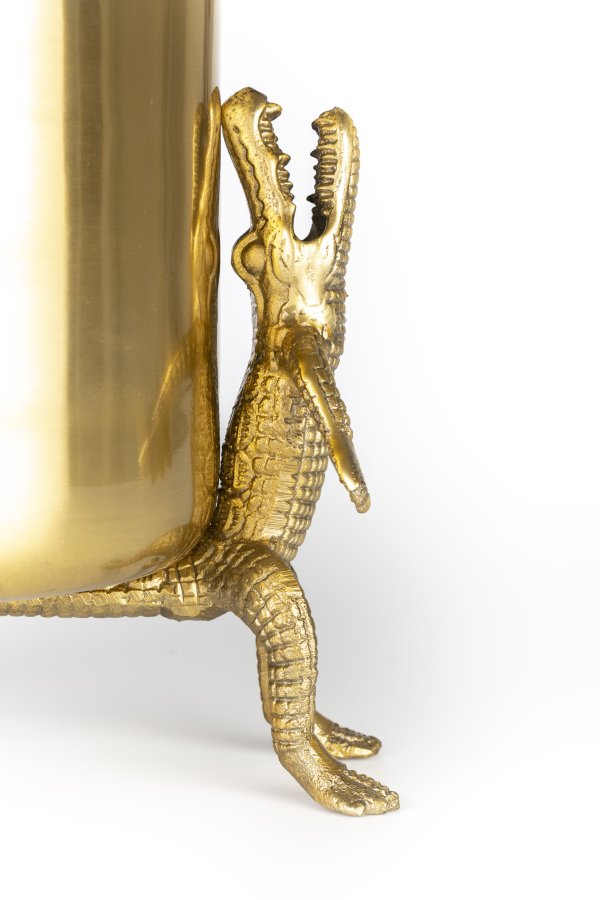 BOLD MONKEY Surrounded by crocodiles vase L, rund - guld aluminium (H:32)