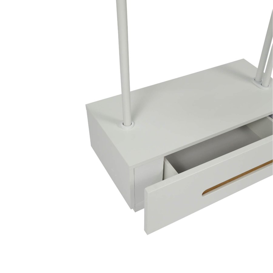 Notch kommode med tjbjle - hvid MDF/natur asketr, m. 1 skuffe