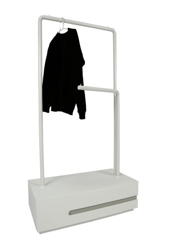 Notch kommode med tjbjle - hvid MDF/natur asketr, m. 1 skuffe