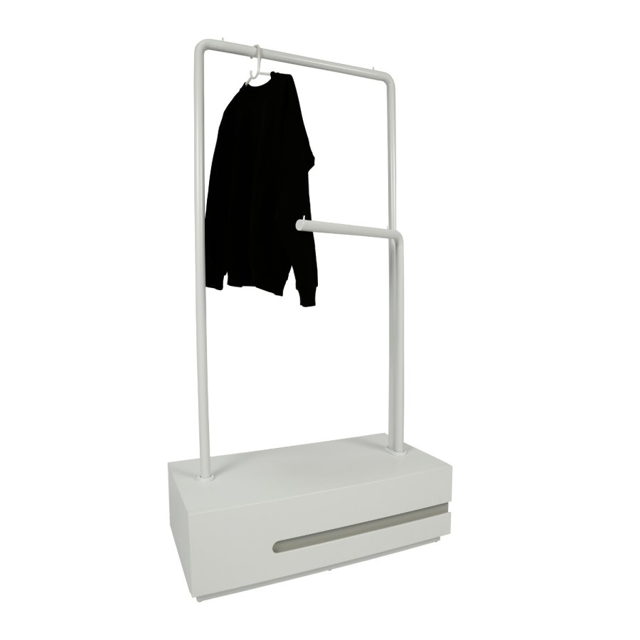 Notch kommode med tjbjle - hvid MDF/natur asketr, m. 1 skuffe