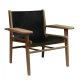 Cris loungestol - olieret eg og gte sort lder, m. armln