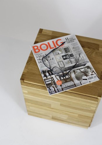 NOCNOI Puzzle kvadratisk reol, m. 1 rum - massiv olieret eg, til vg/gulv (36x36)