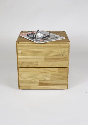 NOCNOI Puzzle kvadratisk reol, m. 1 rum - massiv olieret eg, til vg/gulv (36x36)