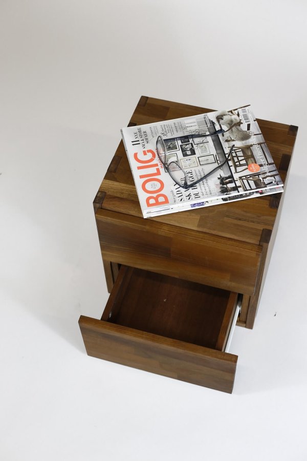 NOCNOI Puzzle skuffeindsats, m. 2 skuffer, m. push open funktion - massivt olieret valnd