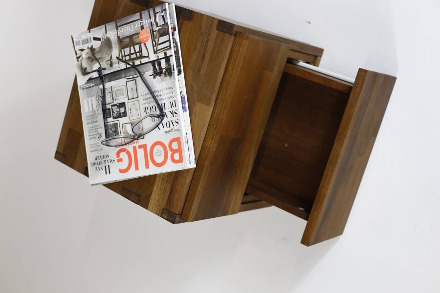 NOCNOI Puzzle skuffeindsats, m. 2 skuffer, m. push open funktion - massivt olieret valnd