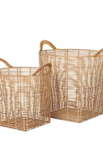 BROSTE COPENHAGEN Safi kurv, m. hank - natur rattan - (st af 2)