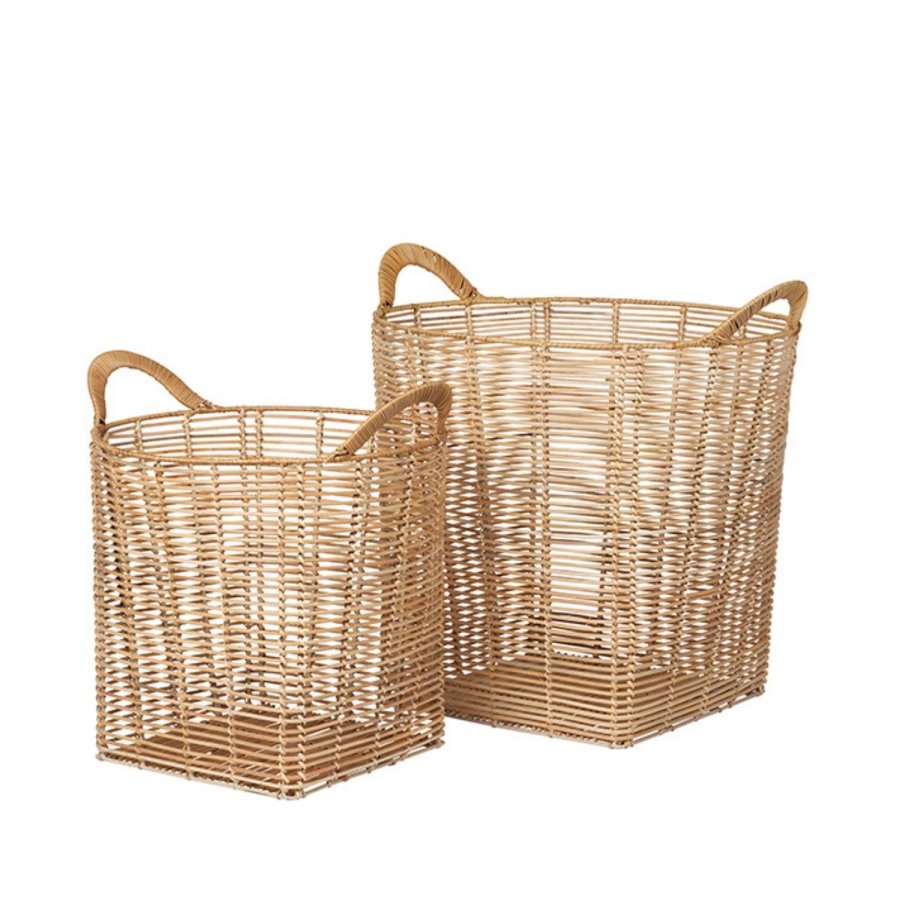 BROSTE COPENHAGEN Safi kurv, m. hank - natur rattan - (st af 2)