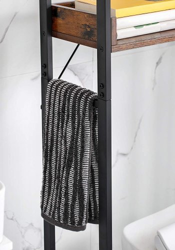 VASAGLE toilethylde, m. 3 hylder - rustik brun spnplade og sort stl