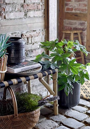 BLOOMINGVILLE Vida daybed, foldbar - natur bambus og sort polyester (190x70)