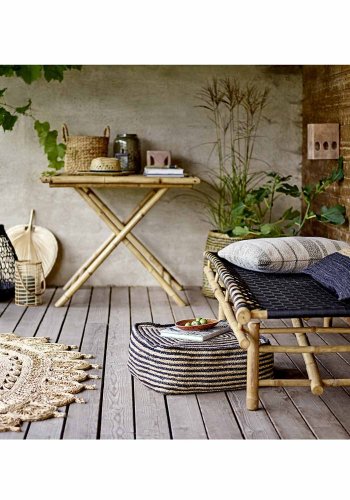 BLOOMINGVILLE Vida daybed, foldbar - natur bambus og sort polyester (190x70)