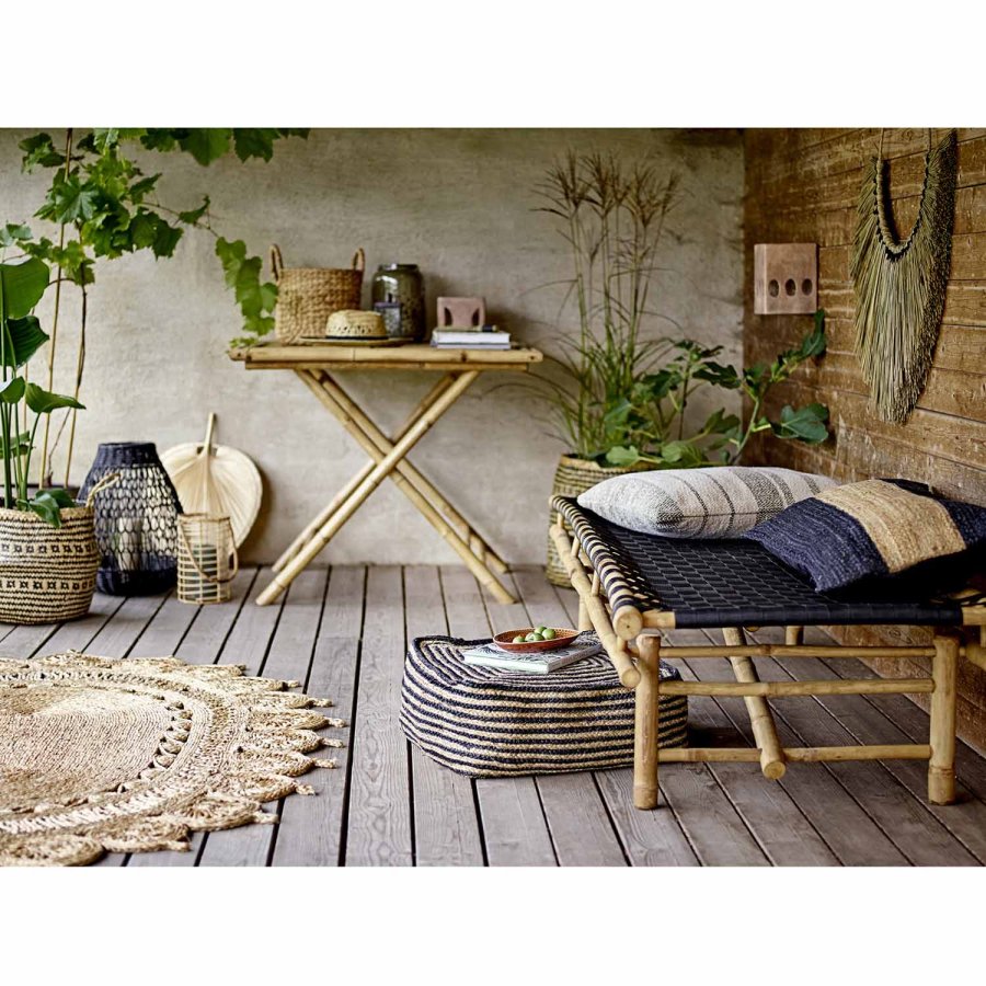 BLOOMINGVILLE Vida daybed, foldbar - natur bambus og sort polyester (190x70)