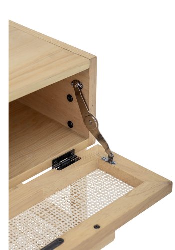 BLOOMINGVILLE Manon sidebord, m. lge og hylde, rektangulr - natur fyrretr/MDF og rattan (49x35)