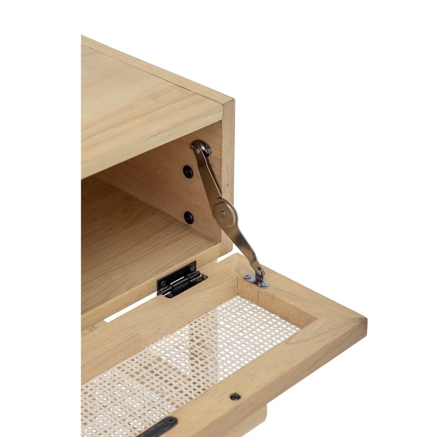 BLOOMINGVILLE Manon sidebord, m. lge og hylde, rektangulr - natur fyrretr/MDF og rattan (49x35)