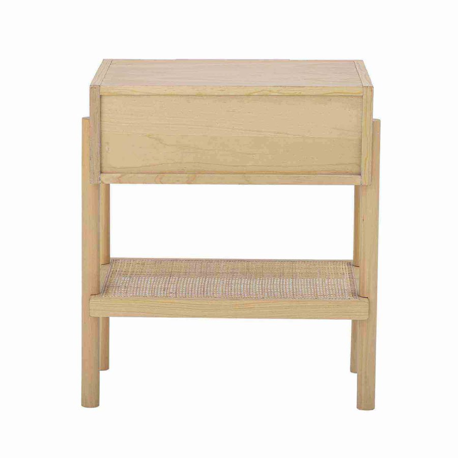 BLOOMINGVILLE Manon sidebord, m. lge og hylde, rektangulr - natur fyrretr/MDF og rattan (49x35)