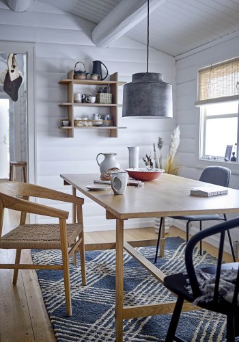 BLOOMINGVILLE Cat gulvtppe, rektangulr - sort/natur jute (245x150)