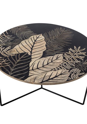 CREATIVE COLLECTION Lac sofabord - natur/sort mangotr og sort jern (80)