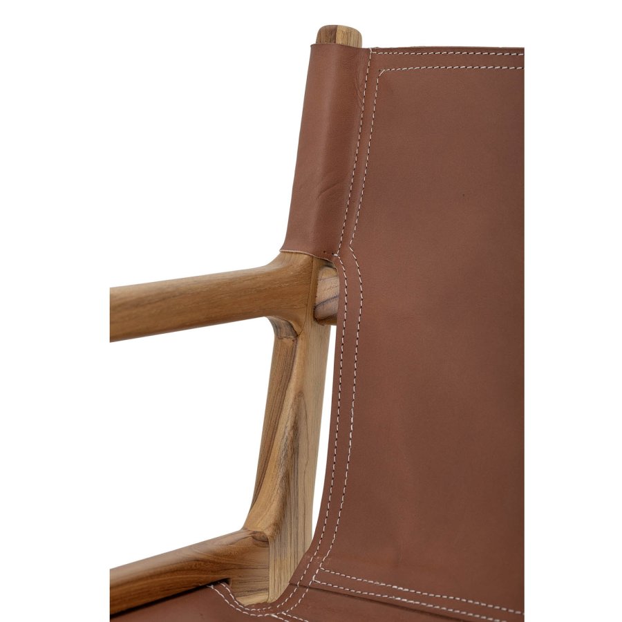 BLOOMINGVILLE Ollie loungestol, m. armln - natur teaktr og brunt lder