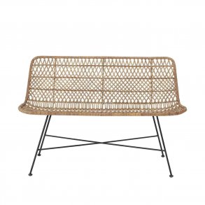 BLOOMINGVILLE Hallie sofa, 2-personers - natur rattan og sort jern