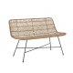 BLOOMINGVILLE Hallie sofa, 2-personers - natur rattan og sort jern