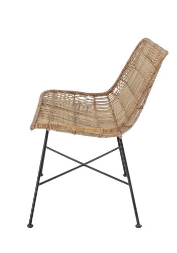 BLOOMINGVILLE Hallie sofa, 2-personers - natur rattan og sort jern